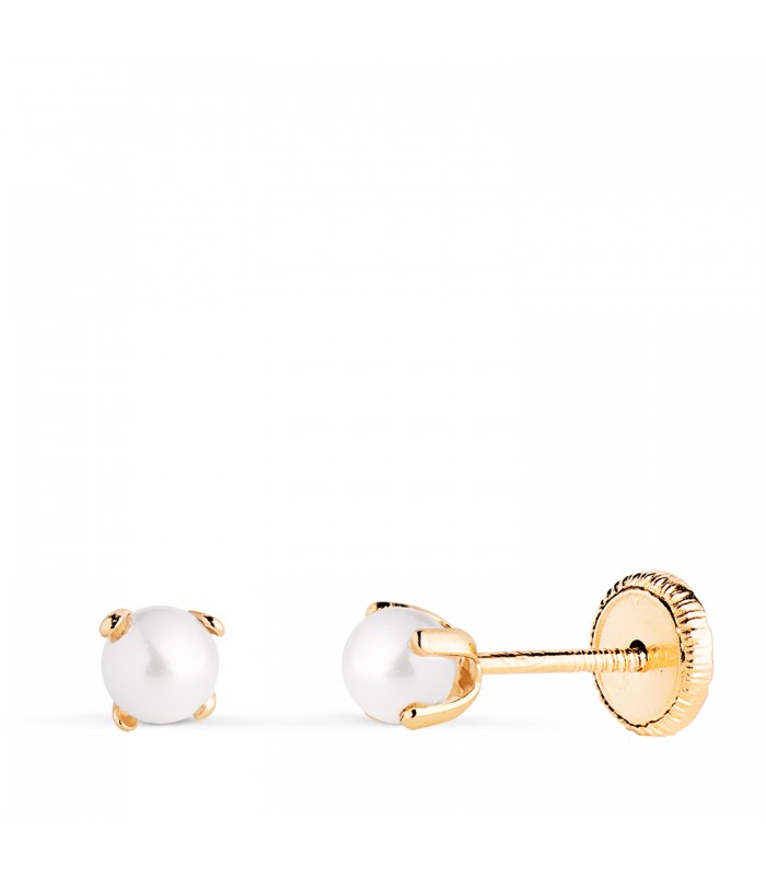 Orecchini Marianela Perla 3mm 18 Kt, per bambina o neonata