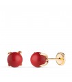 Boucles d'oreilles Marianela corail 6mm 18 K