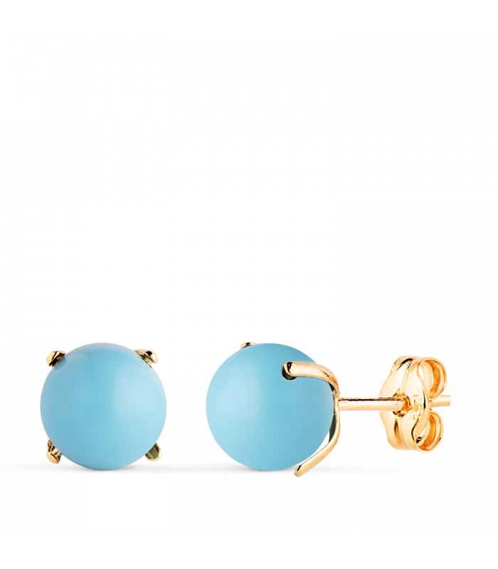 Pendientes niña Turquesa Marianela oro 18K 7mm