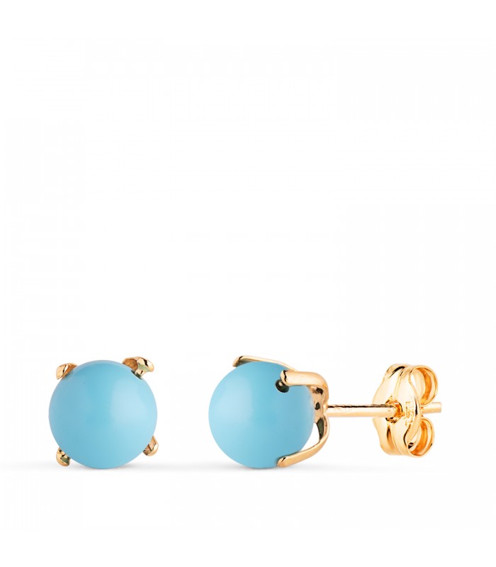 Pendientes niña Turquesa Marianela oro 18K 6mm