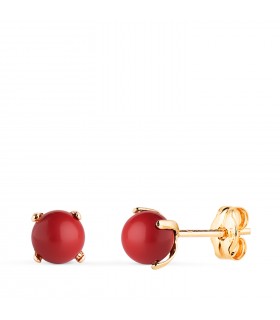 Boucles d'oreilles enfant corail Marianela or 18K 5mm