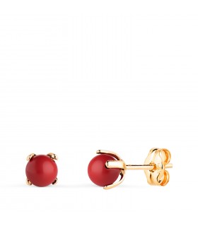 Pendientes niña coral Marianela oro 18K 4mm