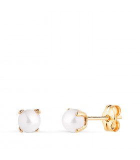 Pendientes niña Perla Marianela oro 18K 4mm, perlas cultivadas