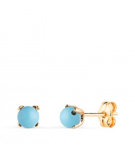 Pendientes niña Turquesa Marianela oro 18K 4mm