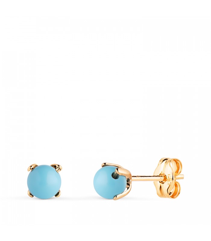 Orecchini bambina turchese Marianela Oro 18kt 4mm