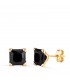 Pendientes Beckham, Cristiano Ronaldo. Pendientes de hombre, modelo Oslo 18K 4 garras 7mm - Circonita negra princesa cuadrada
