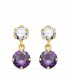 Boucles d'oreilles femme Ibiza Or 18K améthyste