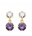 Boucles d'oreilles femme Ibiza Or 18K améthyste