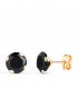 Pendientes Hombre oro 18k Circonita negra 7mm, piercing oreja hombre