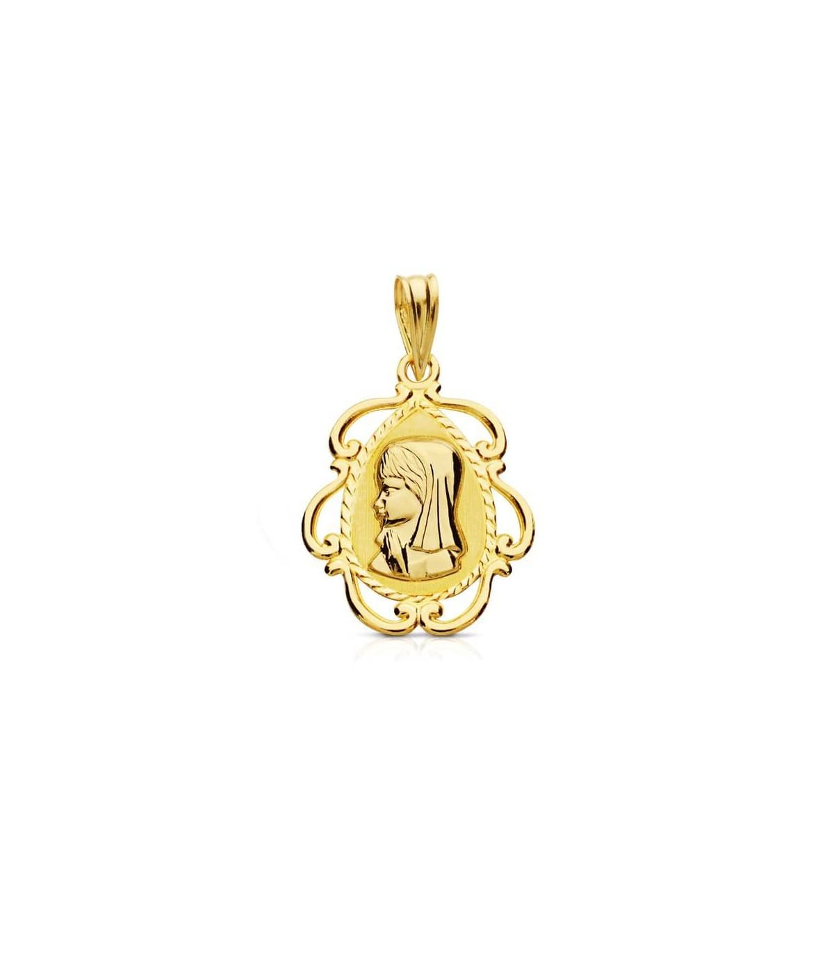 Médaille Vierge Facetté 18 Carats
