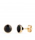Pendientes Hombre Turin Negro oro 18k 6,2mm, piercing oreja hombre piedra negra, ónix