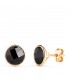 Pendientes Hombre Turin Negro oro 18k 8,5mm, piercing oreja hombre piedra negra, ónix