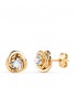 Knoten Ohrstecker Zirkonia 8 mm - Gelbgold 18K | Damen Ohrringe 750 Gold N5990-5AP