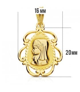 Medalla Virgen niña tallada