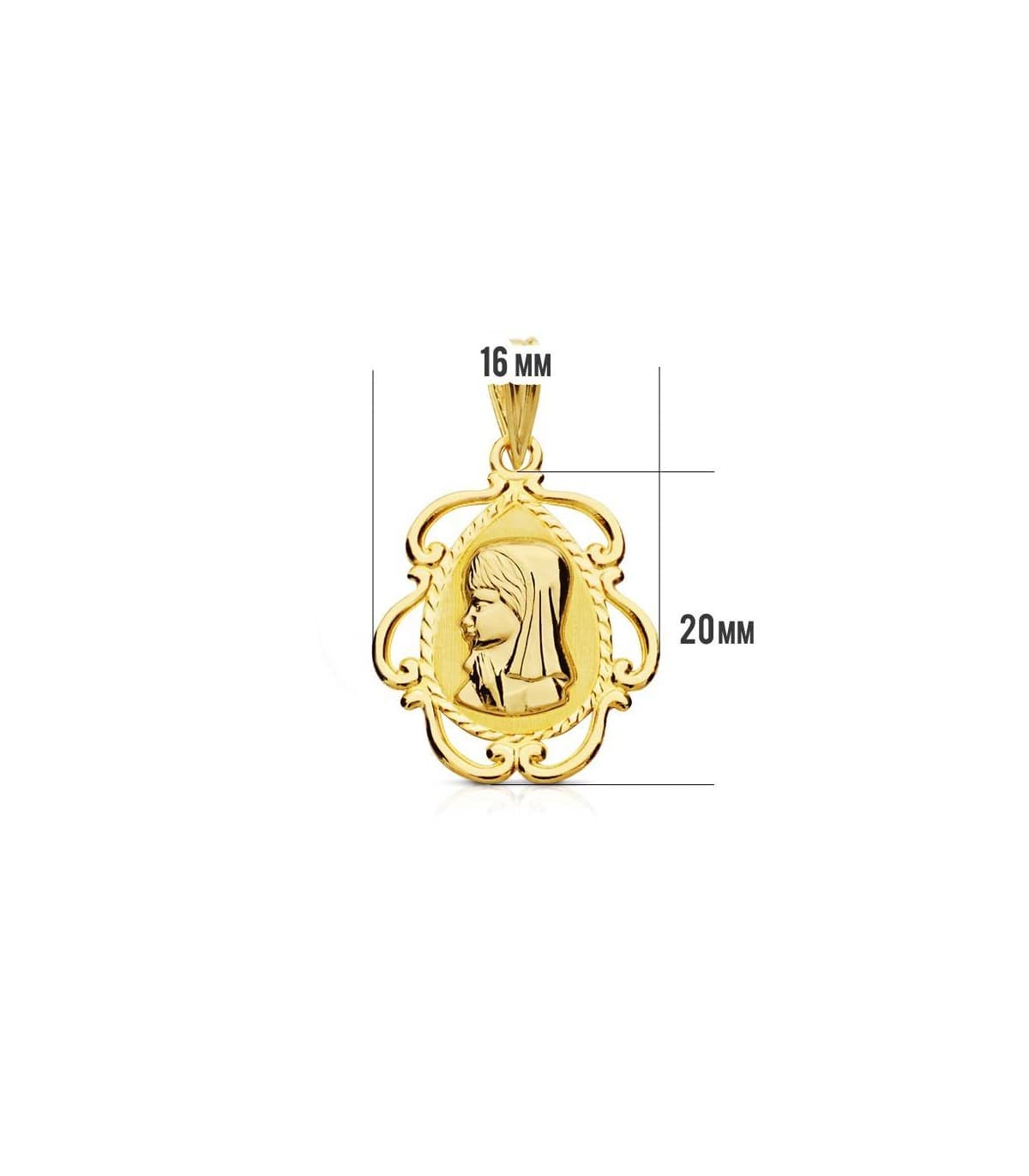 Médaille Vierge Facetté 18 Carats