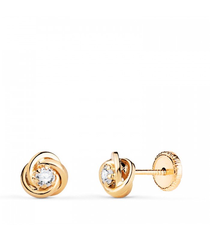 Pendientes nudo Céline Oro amarillo 18 K 6 mm, para niñas y mujeres