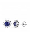 Pendientes Idril Oro blanco 18K Diamantes y Zafiro