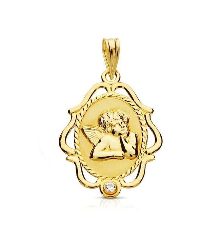 Médaille Angelot zircon 18 Carats