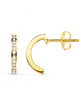 Orecchini a cerchio diamanti 0.225 ct oro 18kt, per donna e sposa