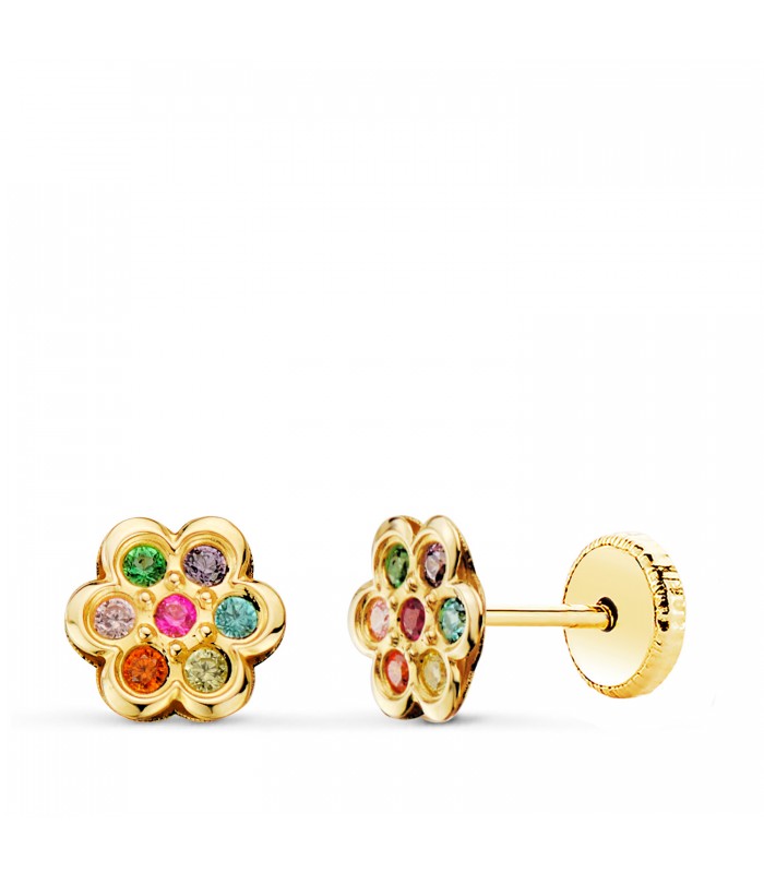 Kinder-Ohrringe 750er Gold Blume 21347