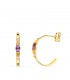 Créoles femme Améthyste Marquise Paradise 18K 15mm, boucles d'oreilles créoles ouvertes