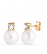Orecchini Mayka Perla e Zircone 18kt, Regalo Prima Comunione per bambina