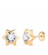 Pendientes niña Noemi Estrellas 9mm 18K, chatones y dormilonas para niña y mujer
