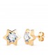 Damenohrringe 18k Gold N5996-6AP Stern - Ohrstecker mit Sternmotiv, Zirkonia und poliert