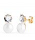 Orecchini Fabiana Perla e Zircone 18kt, Regalo Prima Comunione per bambina