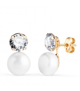 Pendientes Fabiana Perla Tu y Yo Oro 18K, regalo Comunión niña