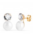 Pendientes Fabiana Perla Tu y Yo Oro 18K