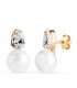 Boucles d'oreilles Melany Perle Toi et Moi Or 18K, cadeau fille Communion et Confirmation