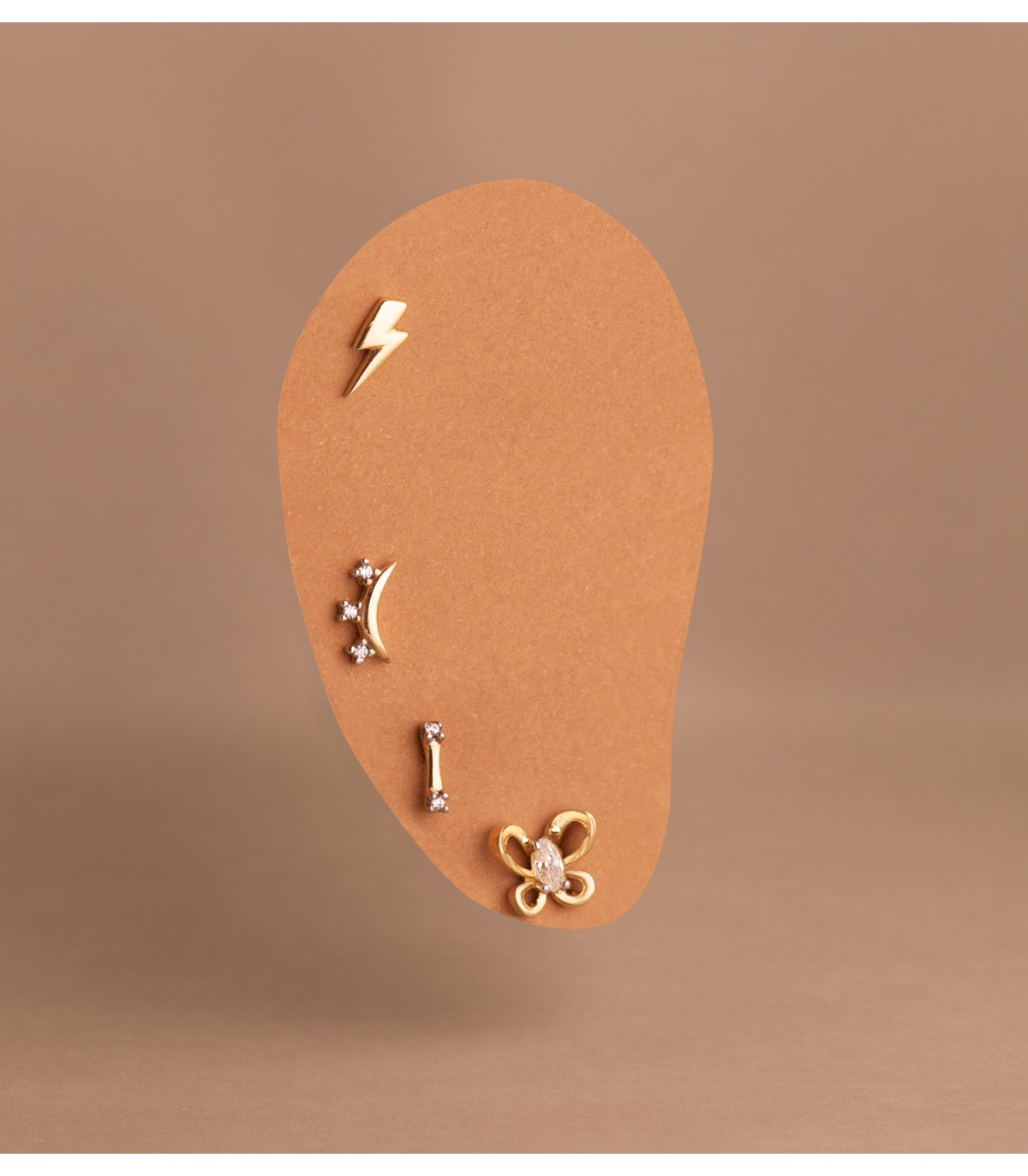 Piercings donna in oro, secondo buco orecchio, orecchini piccoli