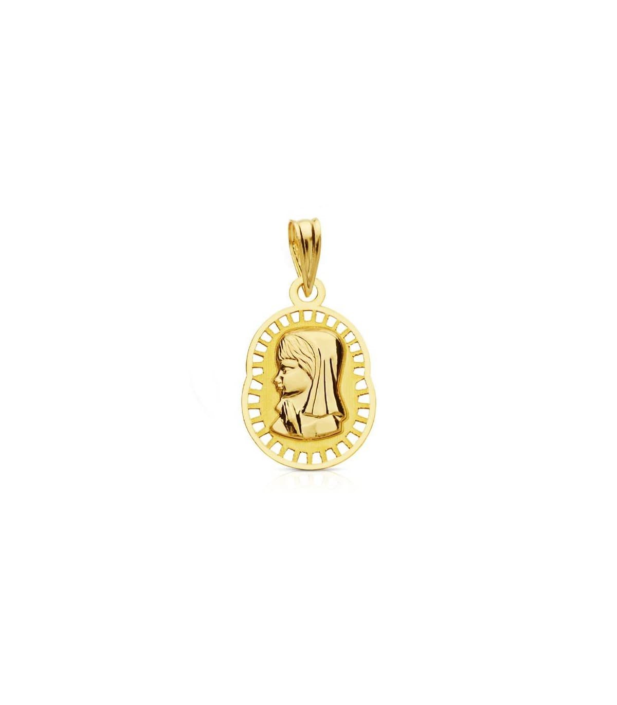 Medalla Virgen niña calada