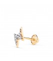 Piercing oreille Flash Or bicolore 18K
