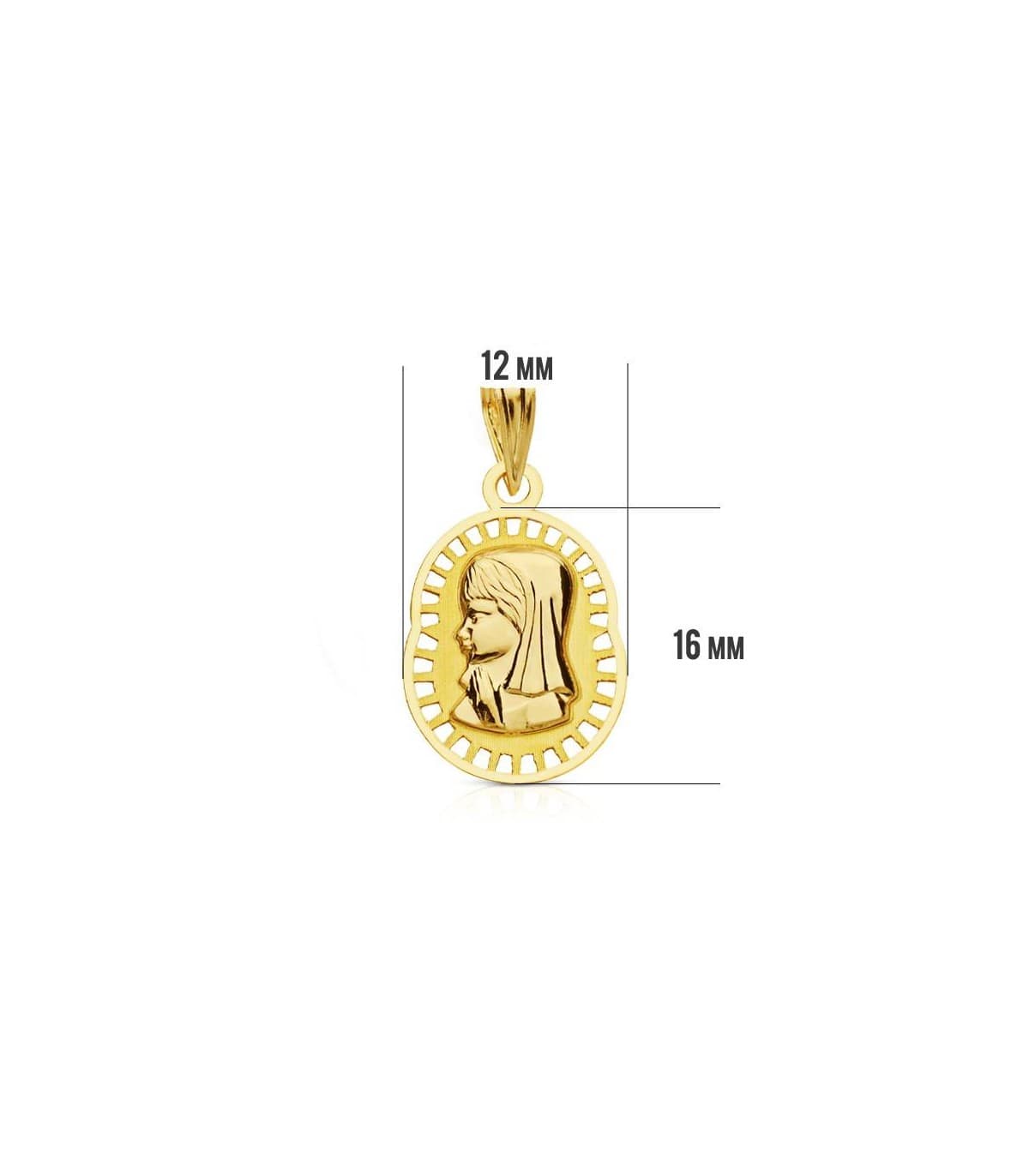 Medalla Virgen niña calada