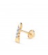 Piercing d'oreille Arrow Or bicolore 18K, flèche avec zircones, boucle d'oreille