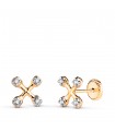 Boucles d'oreilles puces X 6.5mm 2 Ors 18K