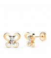 Pendientes Mariposa Marquise 8 mm Oro 18 K