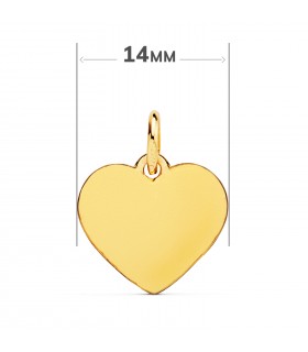 Medalla Corazón Ángel Querubín Oro 18K 14mm
