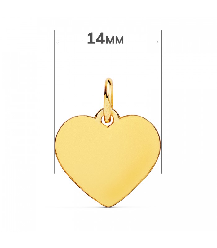 Medalla Corazón Ángel Querubín Oro 18K 14mm
