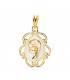 Medalla Virgen Niña Marco Blanco Oro 18K 22mm, joyas y regalos Comunión