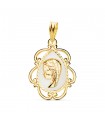 Anhänger emailliert 750er Gelbgold Jungfrau Maria 22454-BL