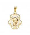 Médaille Vierge Marie Blanc 18K 22mm En prière