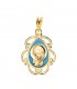 Medaglietta Madonnina azzurro 18Kt 22mm Preghiera, medaglie religiose  in oro per battesimo e Comunione