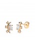 Orecchini piccoli Dusk Oro bicolore 18kt, mezzaluna con zirconi, piercings orecchio, a lobo.
