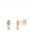Pendientes pequeños Muse Oro bicolor 18K