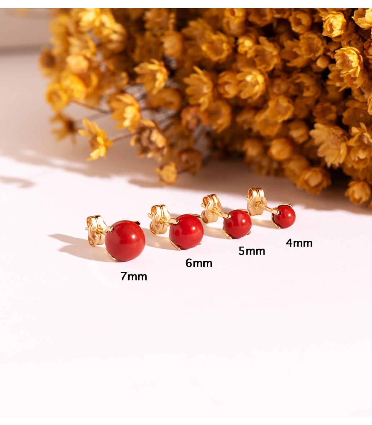 Orecchini bambina corallo Marianela Oro 18kt 5mm