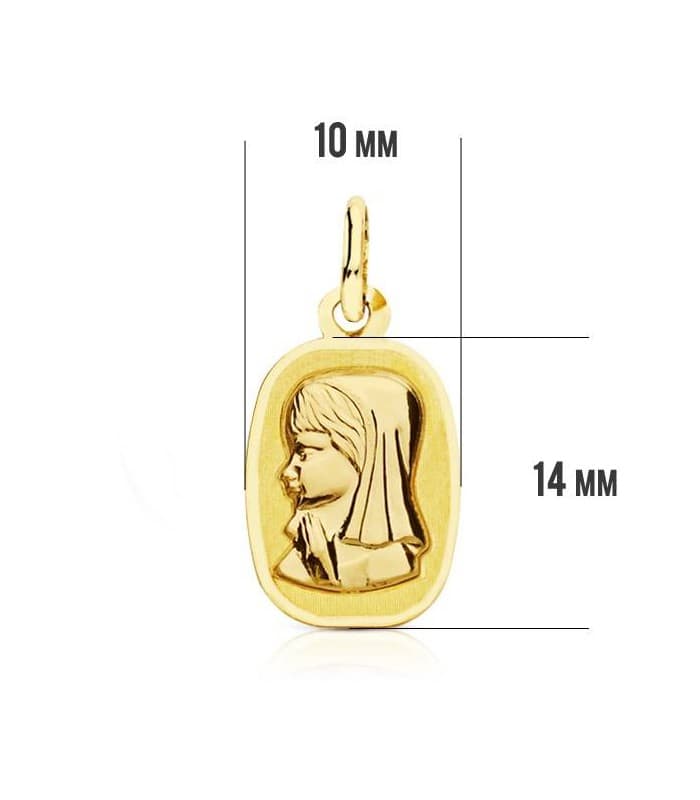 Pendentif Vierge Carrée 18 K