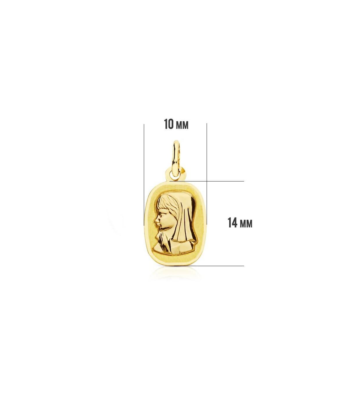 Pendentif Vierge Carrée 18 K
